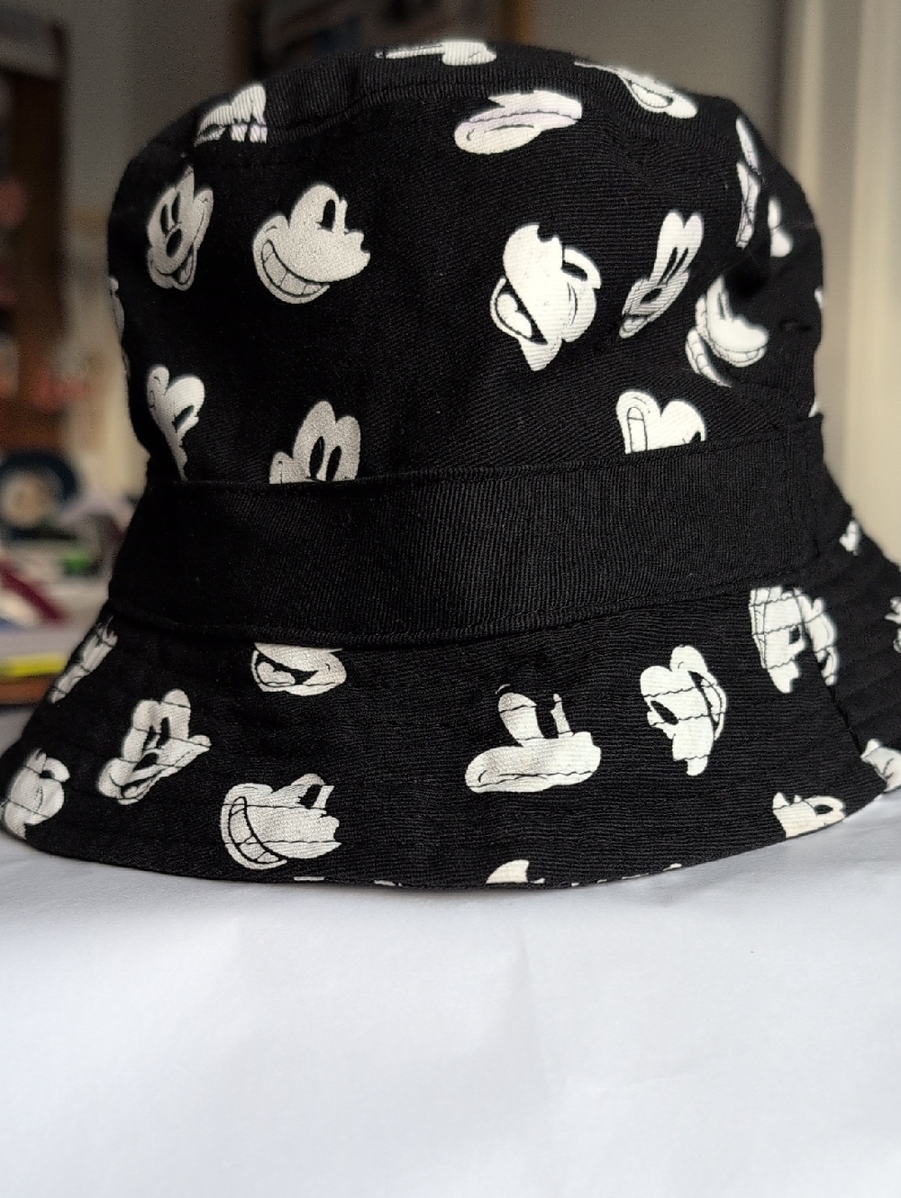 Disney Black Bucket Hat with Assorted Mickey Mouse Expressions